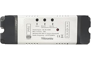 Yitouniu 2 Channel Tuya Smart Life WiFi Momentary Inching Relay Self-Locking Switch Module,AC 85-250V WiFi RF Bluetooth Relay, Compatible with Alexa Goolge Home