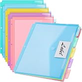 Jetec 30 Pack/6 Sets 5 Tab Binder Dividers for 3 Ring Binders, Warm Color | with Label Pocket Slot, 11.6 x 8.6 Inch Section Organizer for 3 Hole Punch, Back to School Office Supplies, Multicolor
