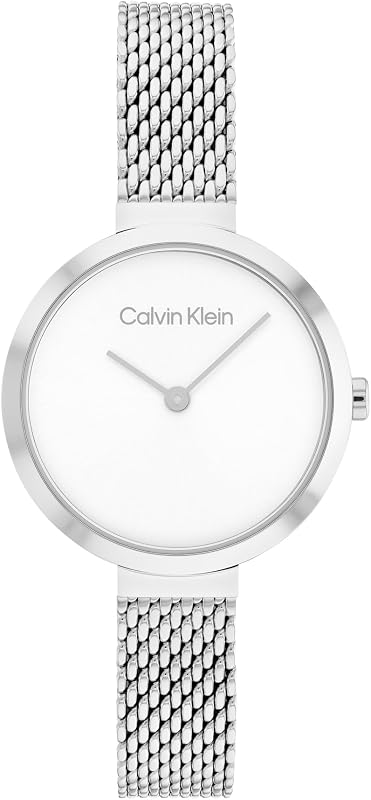 Montre Analogique à Quartz pour Femme Collection Minimalistic T Bar 28MM Mesh avec Bracelet Milanais en Acier Inoxydable Argenté - 25200082