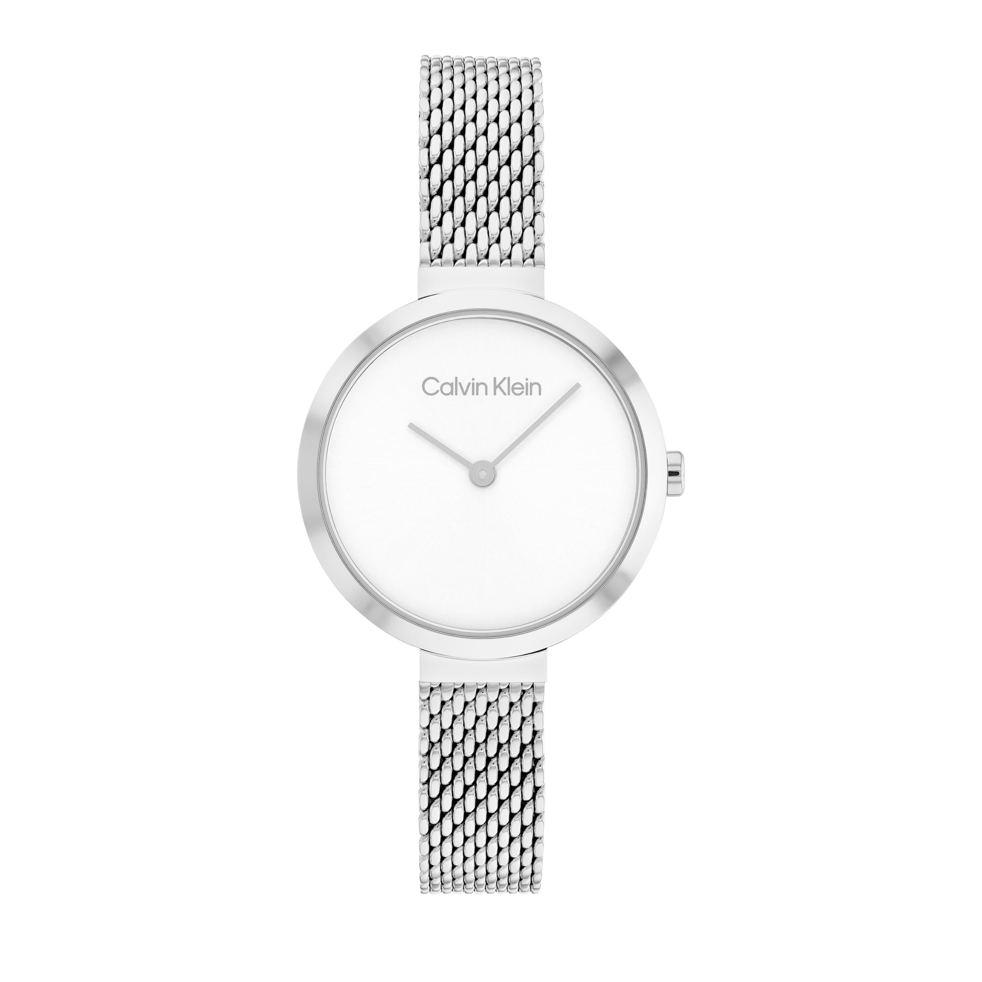 Calvin Klein Analogue Quartz Watch for Women with Silver Stainless Steel Mesh Bracelet - 25200082