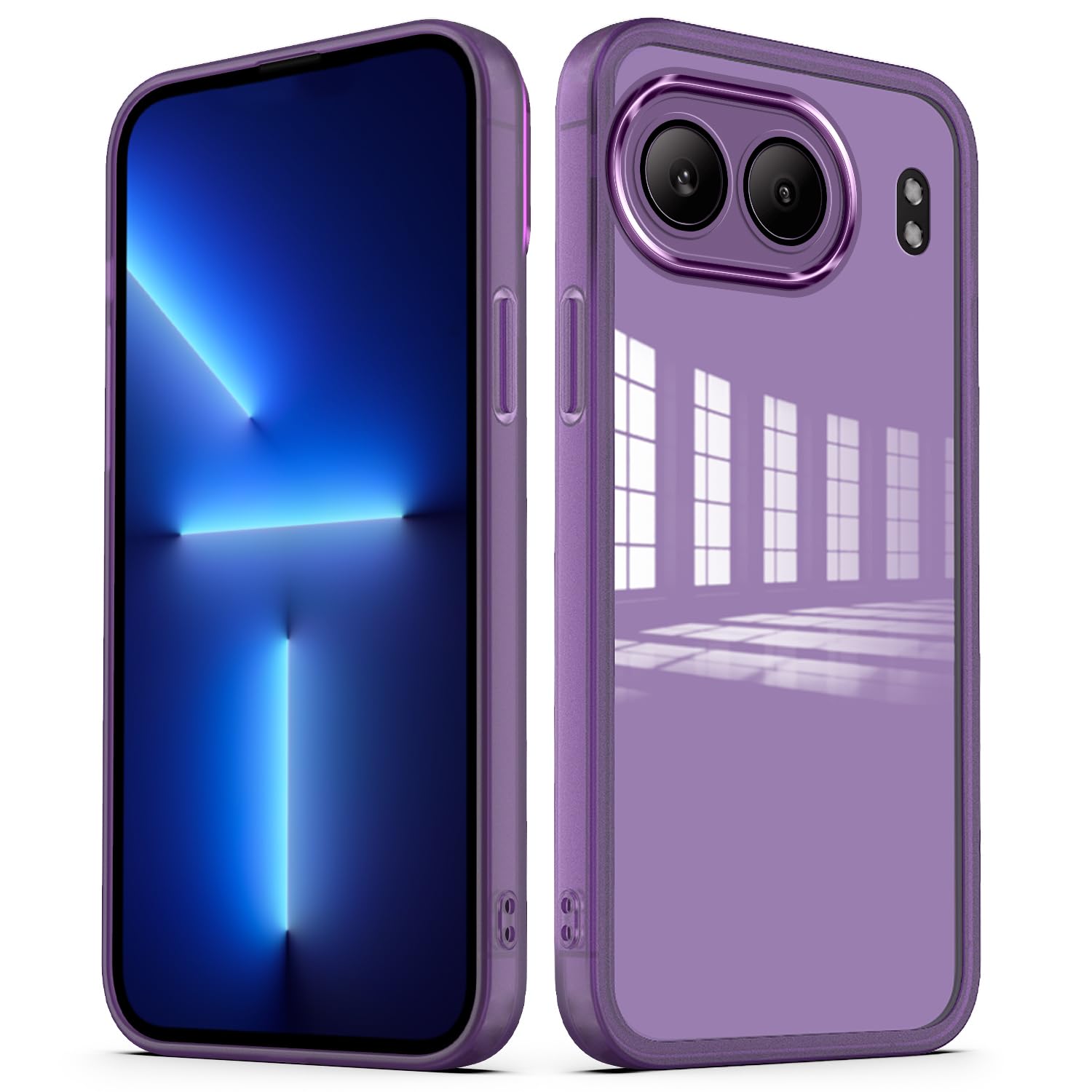 YUXING Transparent Case for OnePlus Nord 4 5G with Camera Lens Protector Soft Ultra Thin Slim Shockproof Bumper Back Cover - Purple