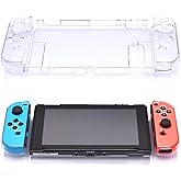 Oniartasy Transparent PC Case for Nintendo Switch Standard Edition (2017 & 2019 Battery Life Model) - Shockproof Cover with Dock Compatibility, Ergonomic Grips & Heat Ventilation