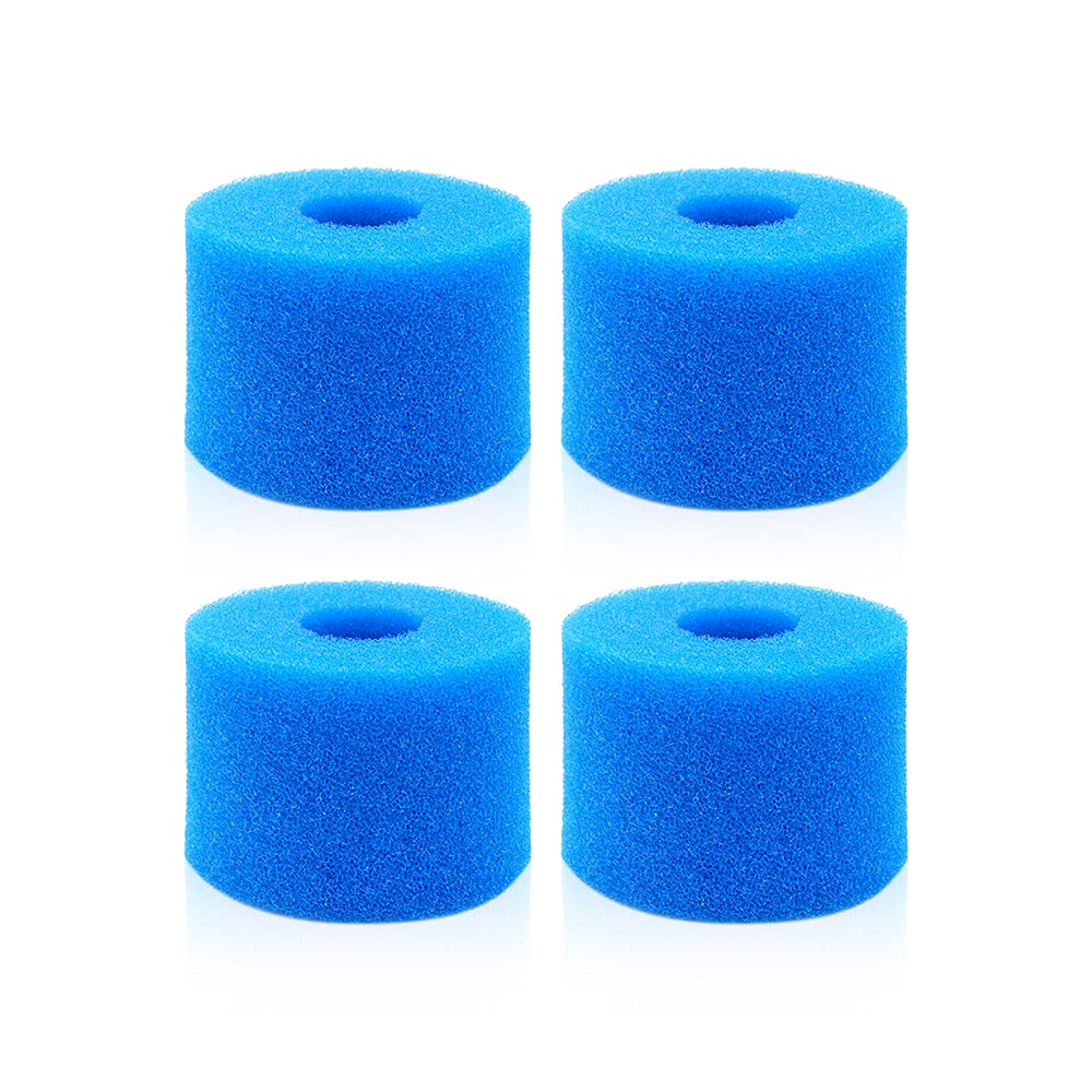 Lifreer 4PCS Hot Tub Filter, Swimming Pool Filter Cartridge Spa Filters for Hot Tubs Reusable Washable Pond Paddling Pool Filters Foam for S1 Type