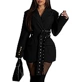 Tcremisa Blazers for Women Trendy 2026 Business Casual Long Sleeve Lace-Up Work Office Suit Jackets Slim Dress Coats
