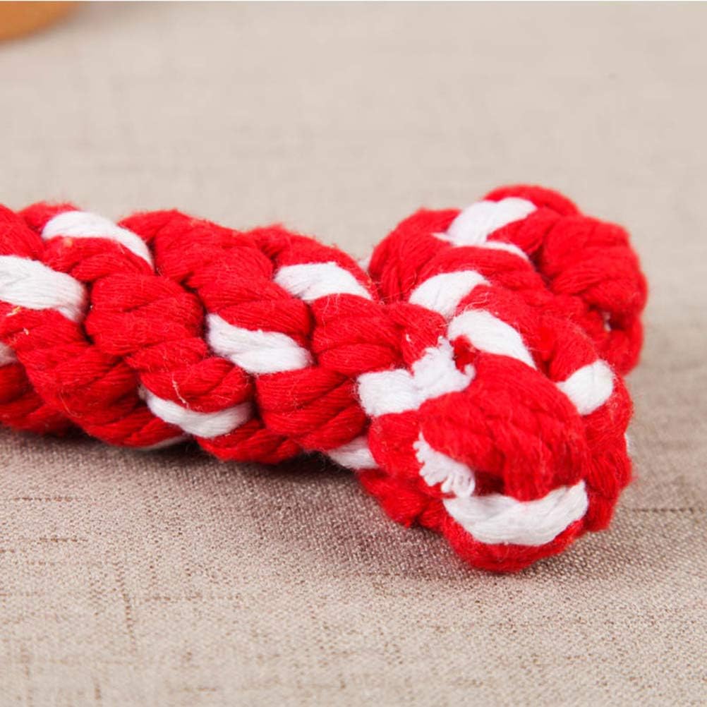 POPETPOP Pet Dog Toy Weaving Chewable Rope Shaped Toys Cotton Knot Toys for Molar Tooth Cleaning and Training 1pc (Random Color) - Image 4