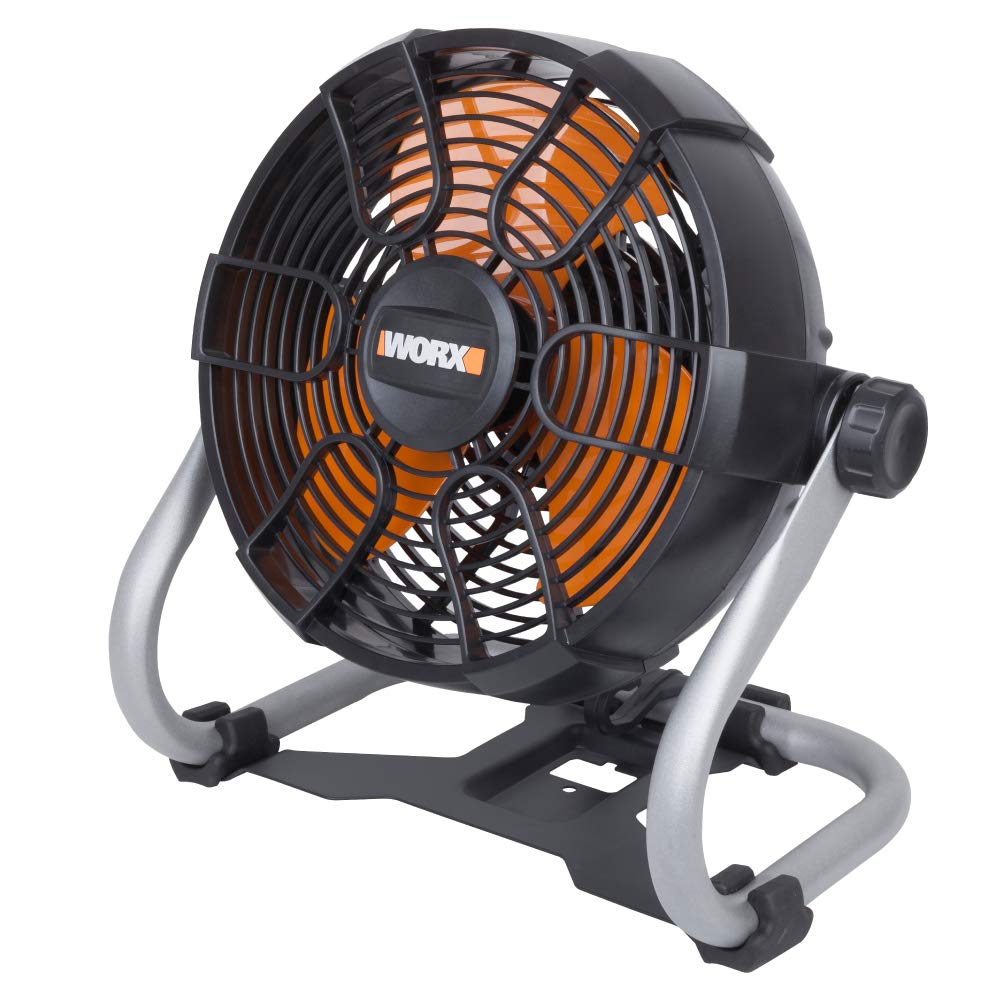 WORX WX095.9 Battery Fan Table Fan 20 V Max without Battery and Charger, Black / Orange