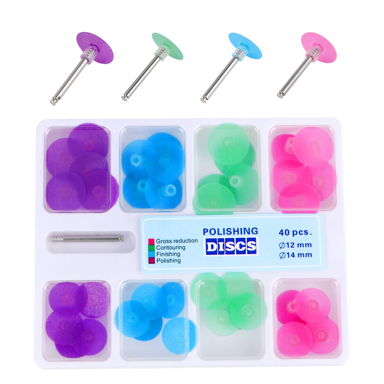 Photo 1 of 1box Supplies Polishing Discs Dentistry Disc Assorted Kit Tool Dental Polisher Material Tools Polish with Stem Mandrel Accessories Filling Finishing Dentist Resin for