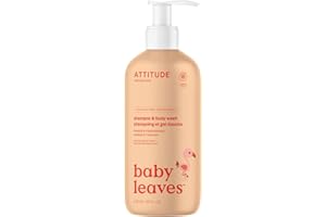 ATTITUDE 2-in-1 Shampoo and Body Wash for Baby, EWG Verified, Dermatologically Tested, Vegan, Orange and Pomegranate, 16 Fl Oz