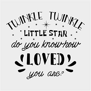 Twinkle Twinkle Little Star Alphabet Large Letter Stencil for Painting on Wood, Canvas, Walls, Floors, Fabrics and Furniture, Paint Wooden Signs, DIY Home Decor, Reusable Plastic Stencil(12" x 12")