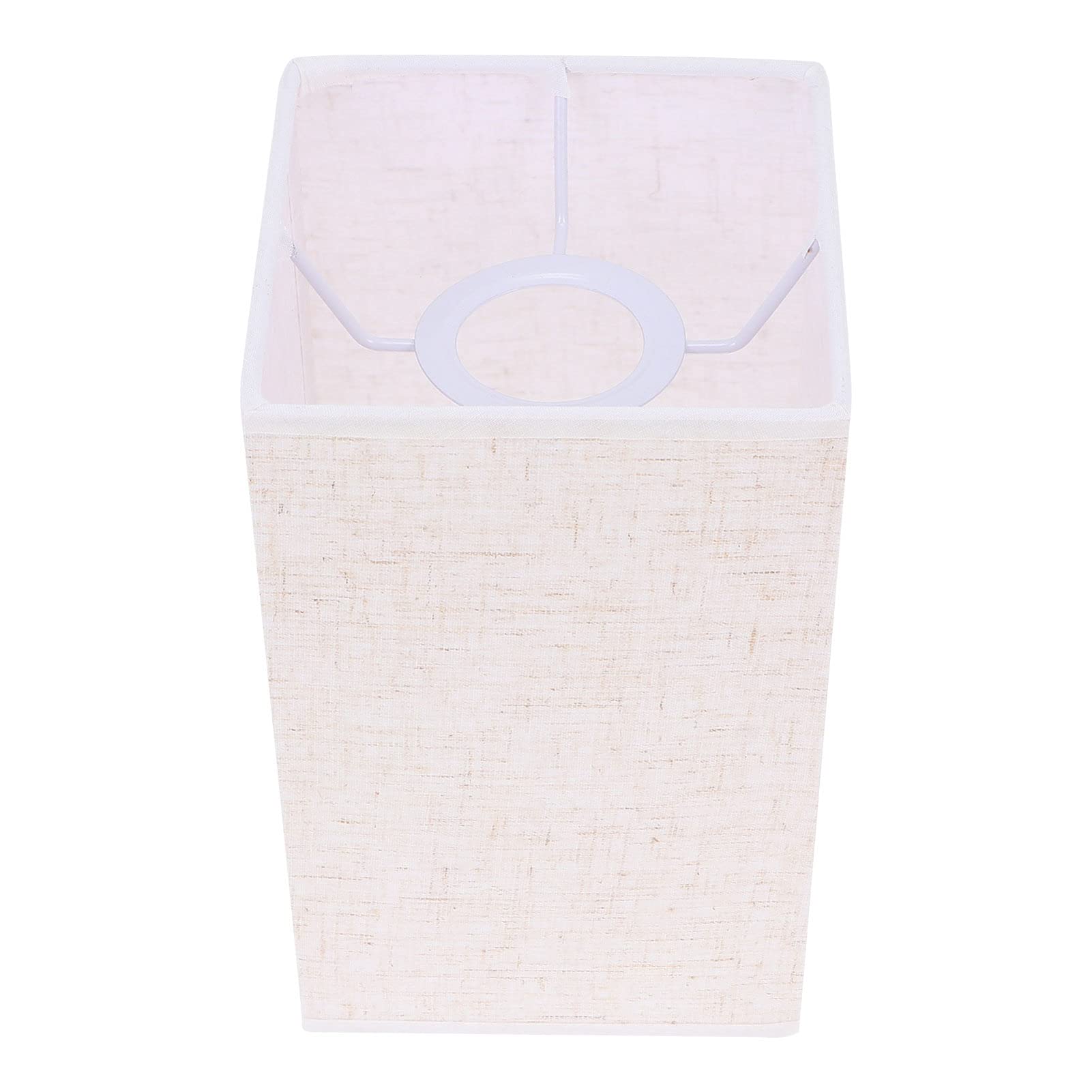 Lurrose E27 Square Cloth Lamp Shade 7.87X4.72X4.72 Inch Creative Light Cover for Table Wall Floor Lamps Indoor Lighting Accessory