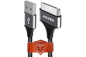 AGVEE 4ft 30 Pin Charger Cable Charging for Old iPod Touch 4 3 2 1 Nano, iPod Classic 3 2 1, iPad 1 2 3, iPhone 4 4S 3G 3GS, 