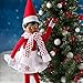 Bundle of 3 Elf on the Shelf Girl Outfits - Exclusive 2017 Snowflake Skirt, Twirling in the snow skirts and Claus Couture Sweet Shop Set Novelty, Green/Red
