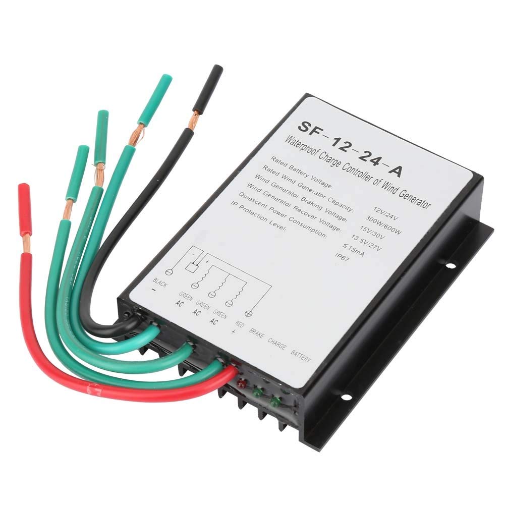 MLMLH Wind Turbine Charge Controller - 300W/600W Waterproof Turbine Generator 12V/24V Automatic Charge Controllers Regulator for Wind Power Supplies System