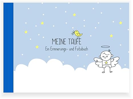 Taufbuch Junge (Taufalbum/Erinnerungsbuch/Eintragealbum, Recycling-Papier, Taufgeschenk)