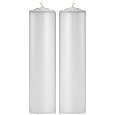 White Pillar Candles - Set of 2 Unscented Pillar – 3x12 inches for Wedding Centerpiece Candle, Home Decor and Holiday Celebrations