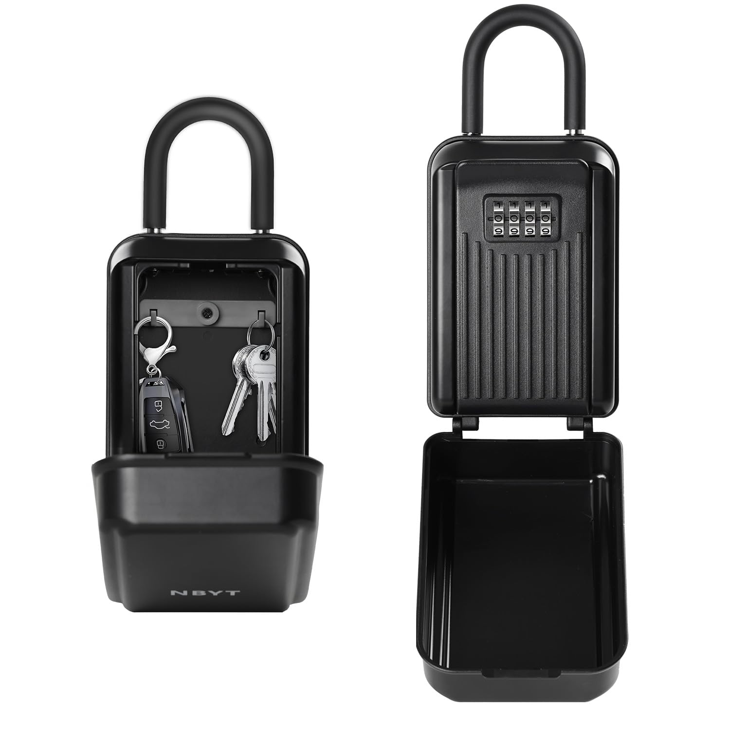 NBYT Portable Combination Lock keybox, Wall Mount,For House Keys Key Hiders to Hide a Key Outside,Waterproof Key Safe Storage Lock Box(With Shackle)