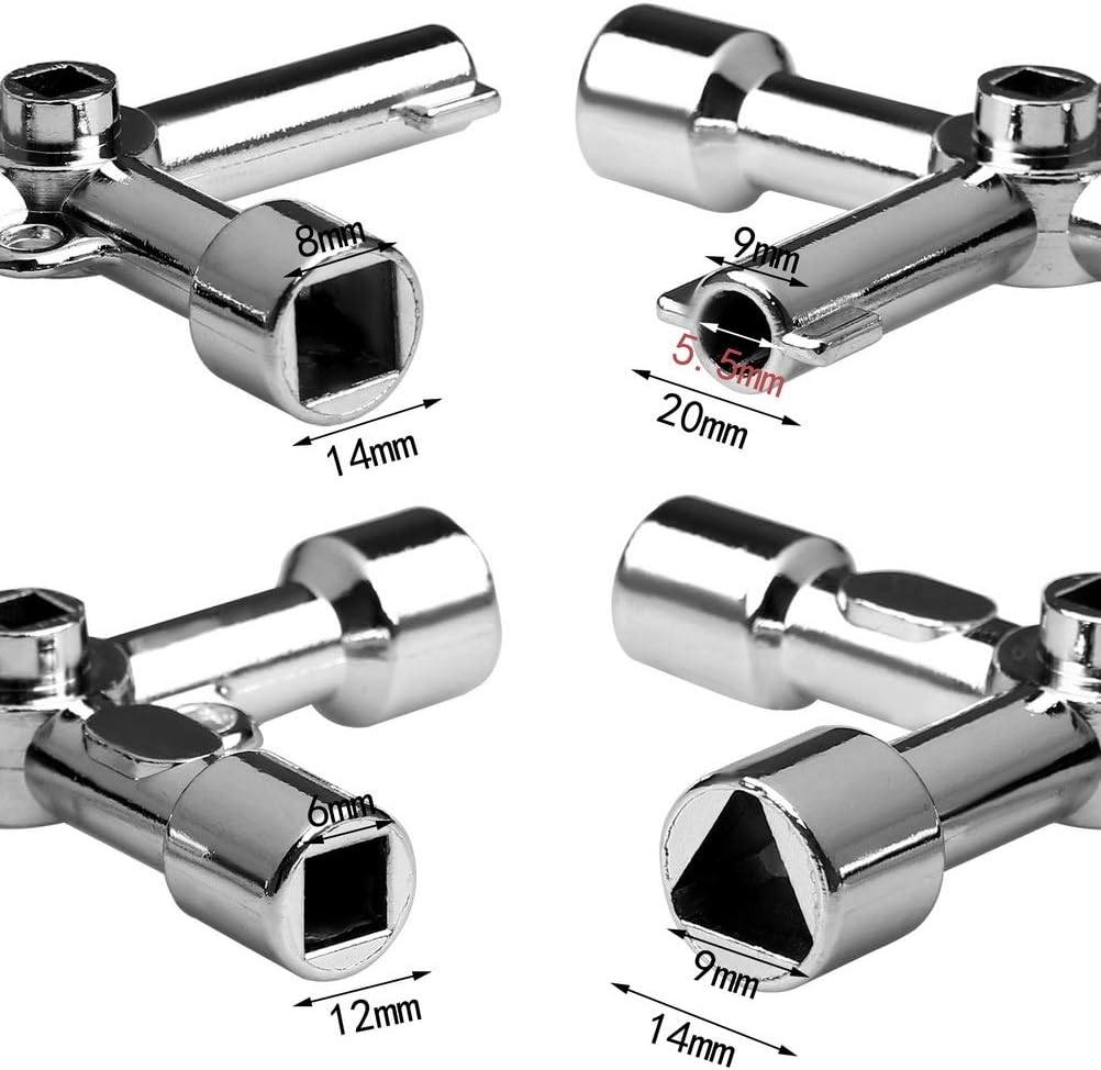 Meter Key Types kuou 4 Way Utilities Keys, Multi-Functional Meter Keys Zinc Alloy ...