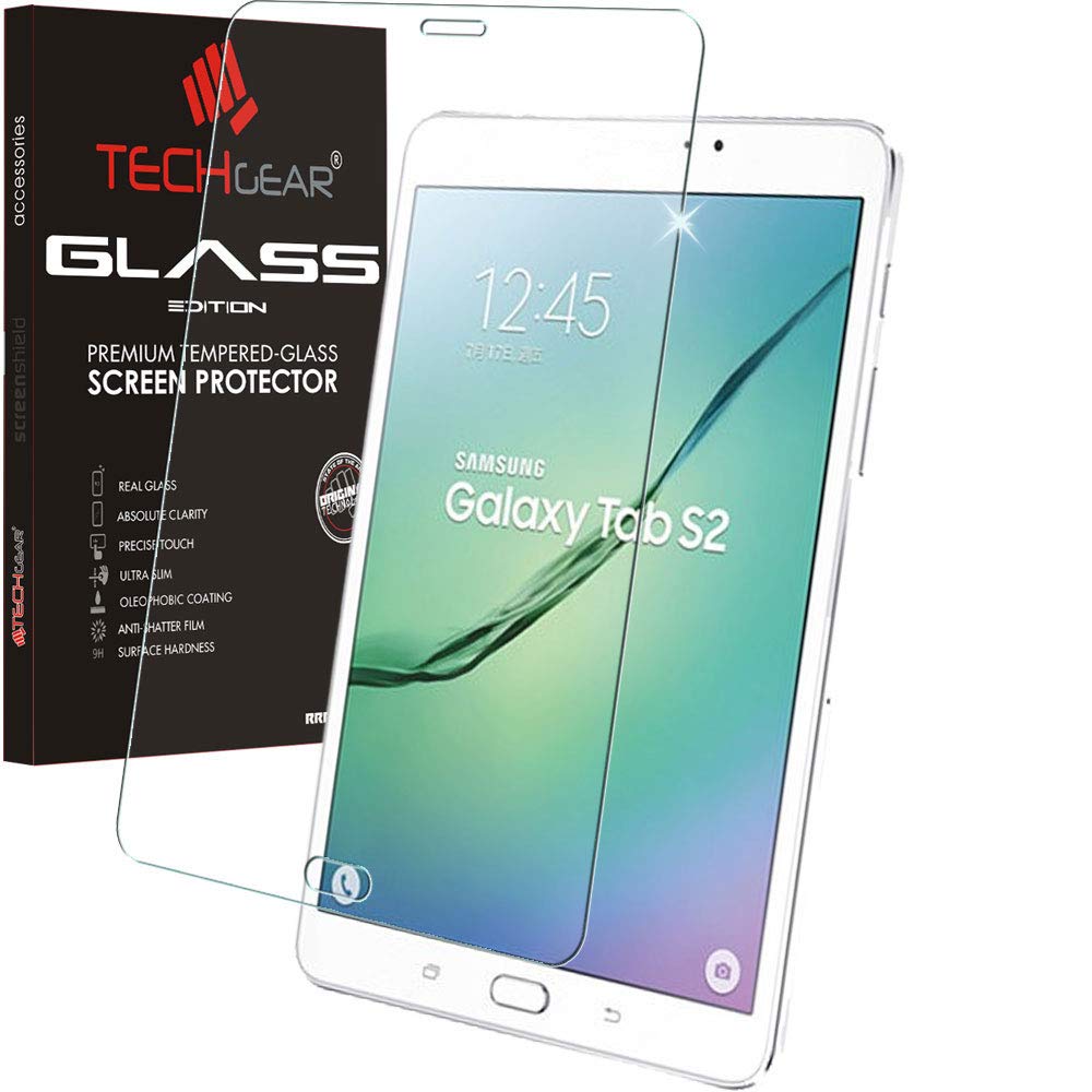 TECHGEAR GLASS Edition fits Samsung Galaxy Tab S2 8.0 Inch (SM-T710) - Genuine Tempered Glass Screen Protector Guard Cover