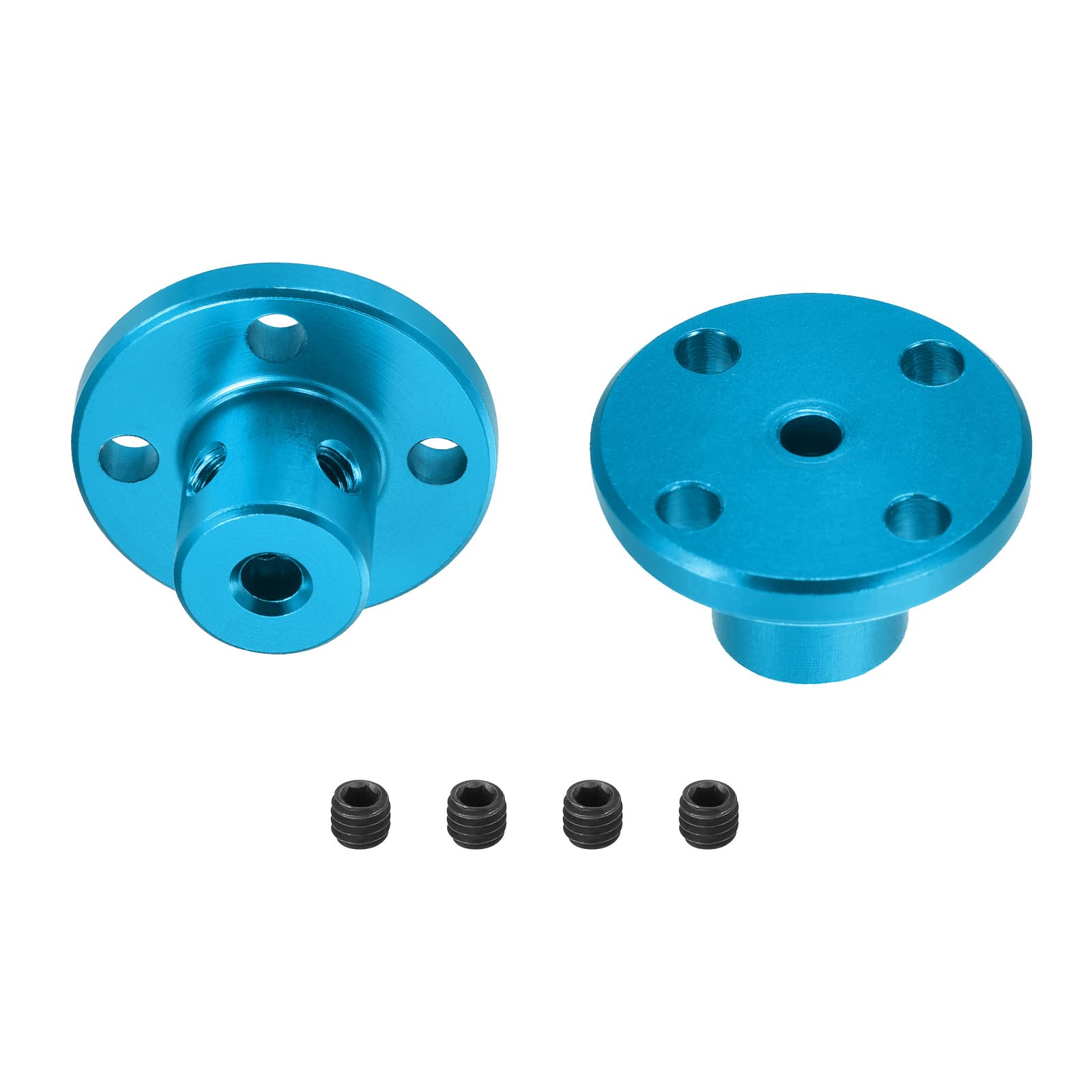 DMiotech 2 Pack 3mm Inner Dia H13xD10 Flange Coupling Connector Rigid Guide Shaft Support Coupler Shaft Coupling with Screws for DIY RC Model Motors Sky Blue