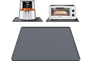 KVRG Silicone Heat Resistant Mat For Air Fryer,17.7''x15''Heat Resistant Mats for Countertop Protector,Silicone Air Fryer Mat Compatible with Ninja,Cosori,Chefman,etc-Grey