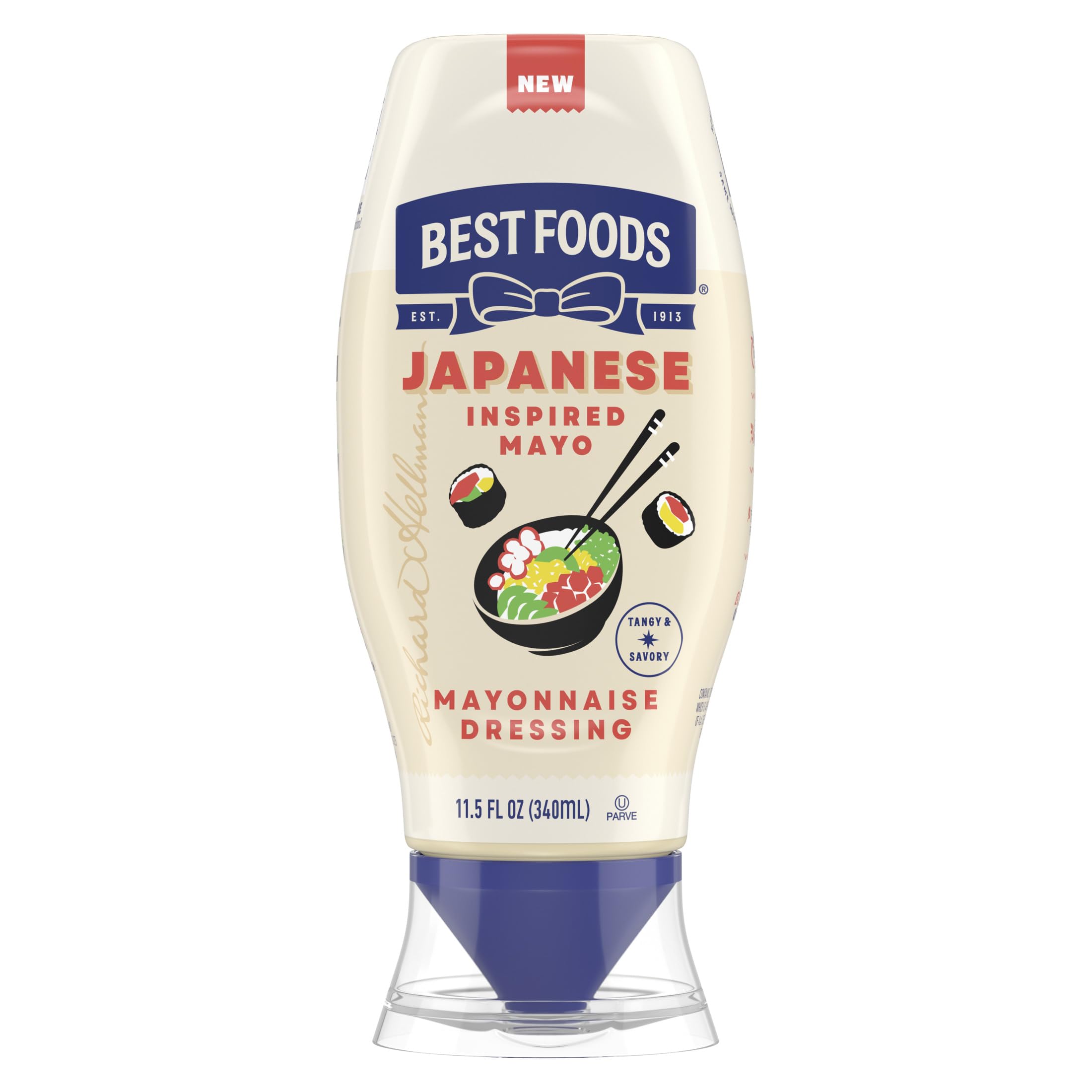 Best Foods Japanese-Inspired Tangy & Savory Mayonnaise Dressing for Sushi, Poke Bowls & More, Japanese Style with a Boost of Umami, 11.5 oz 1 ct