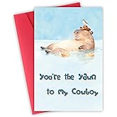 Funny Otter Valentines Day Card Gift for Him Her, Humorous Valentine's Day Card for Boyfriend Girlfriend Husband Wife Fiance, Cowboy Valentines Day Card, Unique Anniversary Card for Women Men.