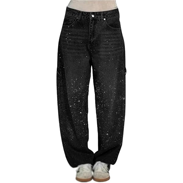 Womens Casual Denim Pant Sparking Washed Distressed Button
