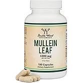 Double Wood Supplements Mullein Leaf Capsules 10,000 mg Strength, 180 Vegan Capsules with No Fillers, Supports Lung & Respiratory Health