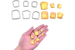 BROVITI 6Pcs Mini Cute Toast Slice Shape Polymer Clay Cutters for DIY Polymer Clay Micro Landscape Dollhouse House Kitchen Display Decor for Jewelry Making