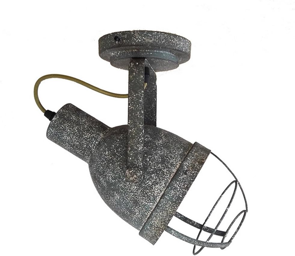 ZHDC® Ceiling Lamps, American Style Retro LOFT Industrial Wind Iron Do Old Ceiling Light Cafe Restaurant Personality Creative Single Head Mining lamp E27 Light Source Easy to Clean Ceiling lamp