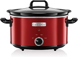 Crock-Pot Schongarer Slow Cooker | 2 Temperatureinstellungen + Warmhaltefunktion | 3,5 Liter (3-4 Personen) | Rot [SCV400RD]