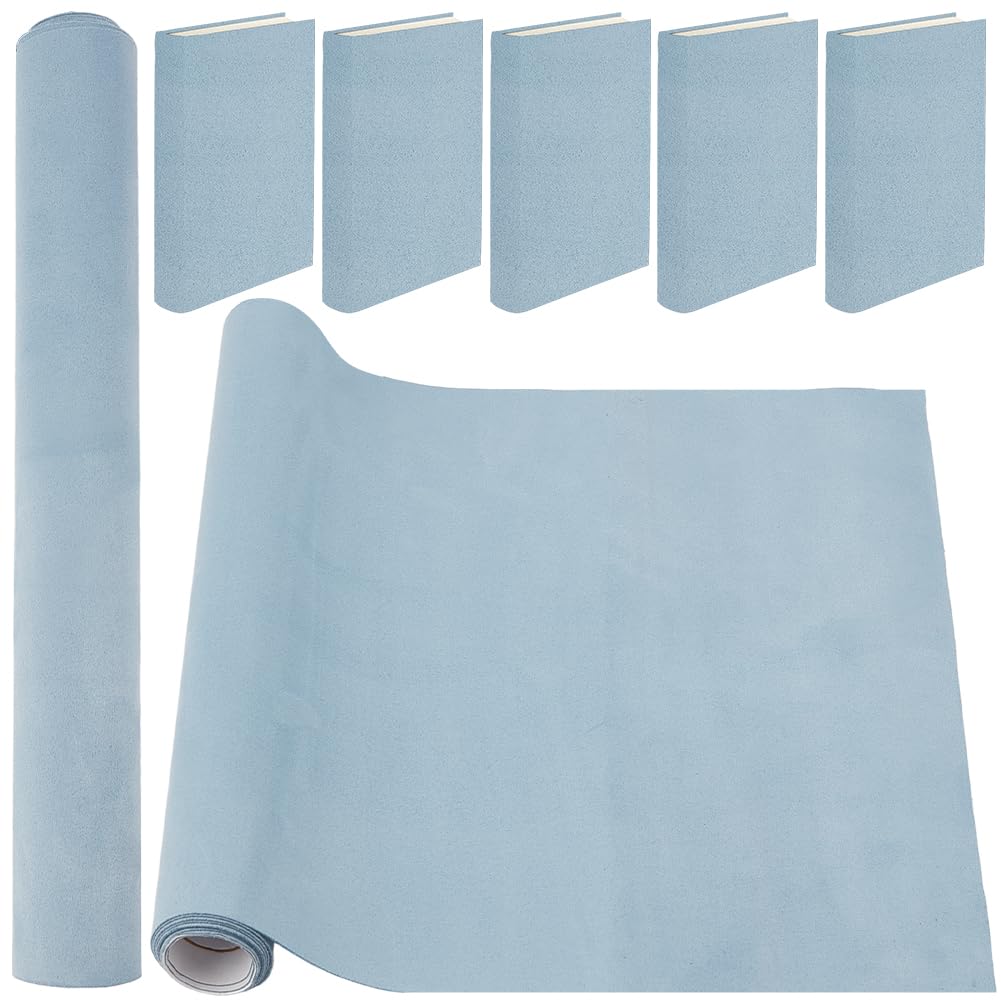 CRASPIRE 51 x 11.8inch Suede Book Cloth for Book Binding Fabric Surface Paper Backed Bookcover Books Album Sky Blue Scrapbooking Archival DIY Covering Protector Bookcloth Bookbinding Supplies