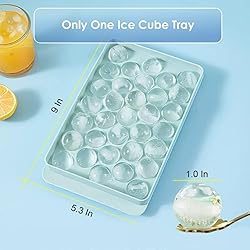 WIBIMEN Ice Cube Tray with Lid - Round Ice Tray for