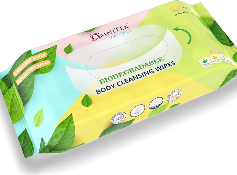 Omnitex Naturals Biodegradable Full Body Wipes Extra Large 40pk