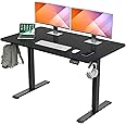 MOUNTUP Height Adjustable Electric Standing Desk Whole-Piece, 48 x 24 Inches Quick Assembly Sit Stand Desk, Stand Up Desk with Memory Controller, Ergonomic Desk, Black