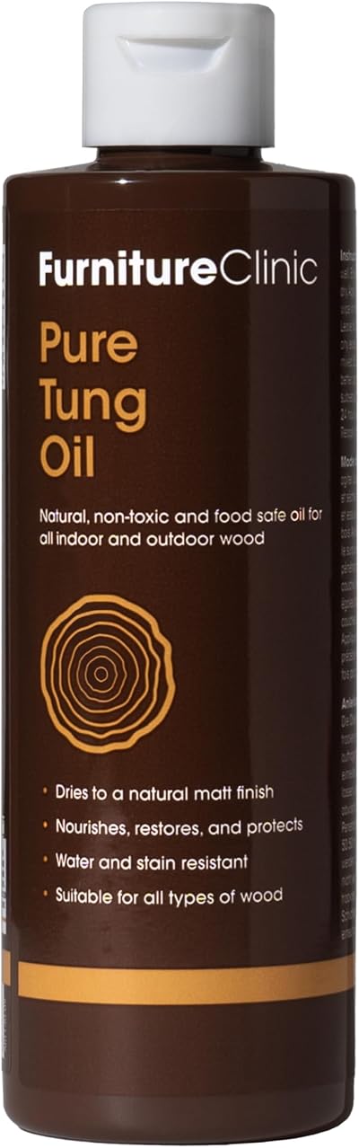 Furniture Clinic Pure Tung Oil 500ml Natural Food Safe Wood Finish