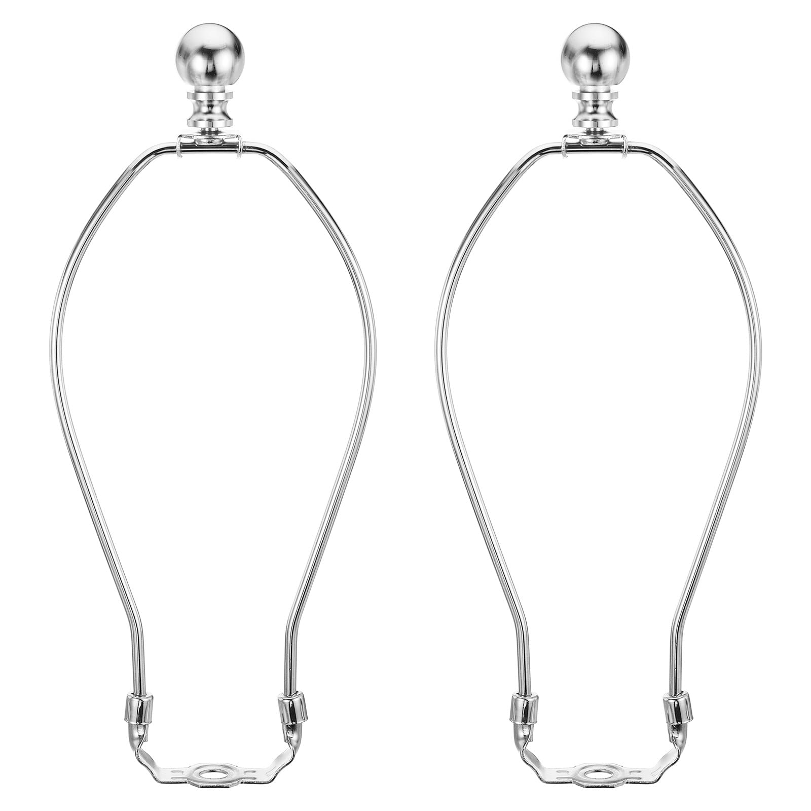 PATIKIL 9.5 Inch Lamp Harp Kit with Finial, 2 Set Detachable Shade Bracket Holder, DIY Lighting Accessories for Table Floor Lamps, Chrome