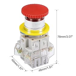 uxcell 22mm Mounting Hole Latching Emergency Stop