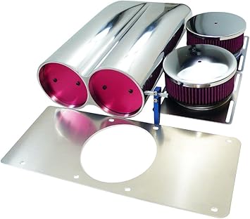 Shotgun Double Barrel Aluminum Polished Intake Hood Scoop Smooth Dual Carb Setup