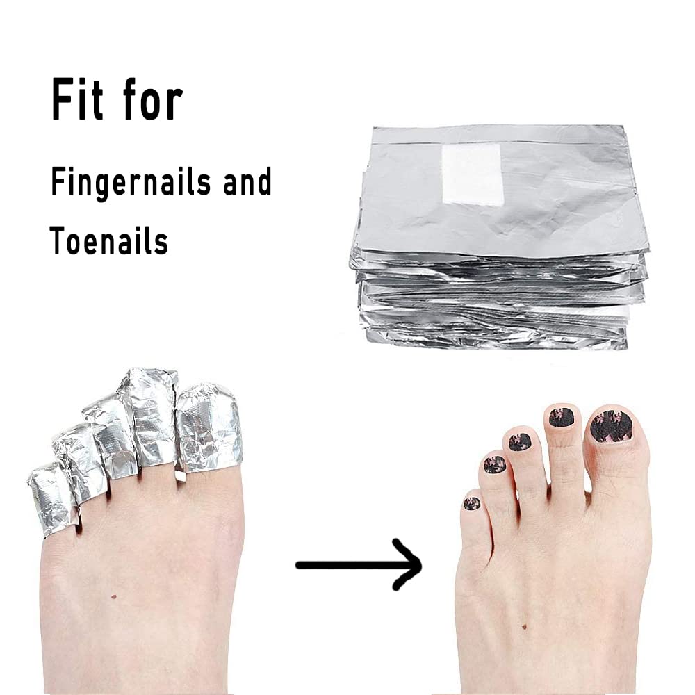 400Pcs Nail Polish Remover Gel Nail Foil Wraps Aluminium Soak Off Foils Cotton Pads Gel Nail Polish Wraps Removal Tool Finger Nail Polish Remover with Lint-Free Lager Cotton Pad - Image 6