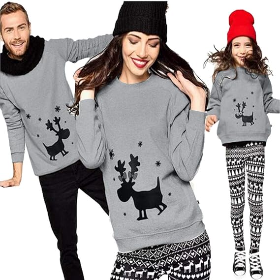 Weihnachten Schlafanzug Familien Outfit Mutter Vater Kind Baby Pajama Casual Langarm Nachtwäsche Print Sleepwear Casual Rundk