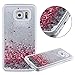 Galaxy S6 Case,Samsung Galaxy S6 Silver Bling Glitter Liquid Case,UZZO Flower Fairy Dandelion Design Liquid Flowing Glitter Clear Hard Shell Case Cover For Samsung Galaxy S6 (Silver:Hearts)