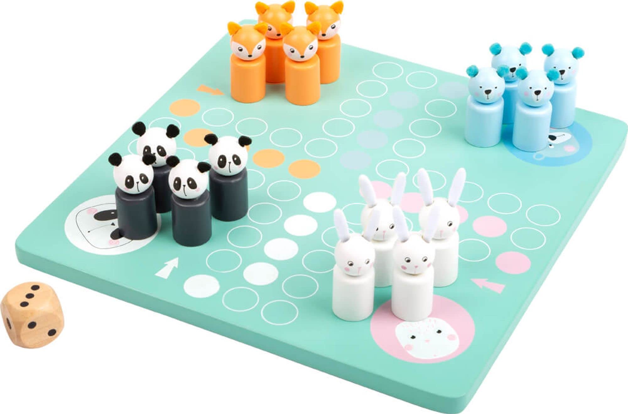 Small Foot 11462 Little Bears Ludo Made of Wood, a Colourful Parlour Game with Animal Figures