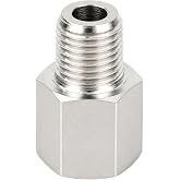Yoebor 304 Stainless Steel Pipe Adapter 1/8" G Female to 1/8" NPT Male 1pc | Convert g thread to MNPT for Water Oil Gas