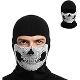 2025New Creepy Skull Balaclava Mask Ghost Skeleton Face Halloween Costume Cosplay Tactical Anti-UV Motorcycle Cycling Black