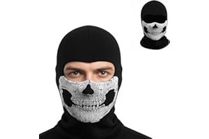 BULEX 2025New Creepy Skull Balaclava Mask Ghost Skeleton Face Halloween Costume Cosplay Tactical Anti-UV Motorcycle Cycling Black