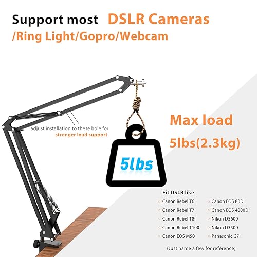 Overhead Tripod For DSLR Cameras, Heavy Duty Camera Desk Mount