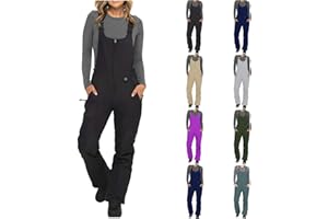Snow Bibs Women Ski Bib Insulated Overalls Snowboard Winter Jumpsuit Waterproof Windproof Snowpants with Pockets