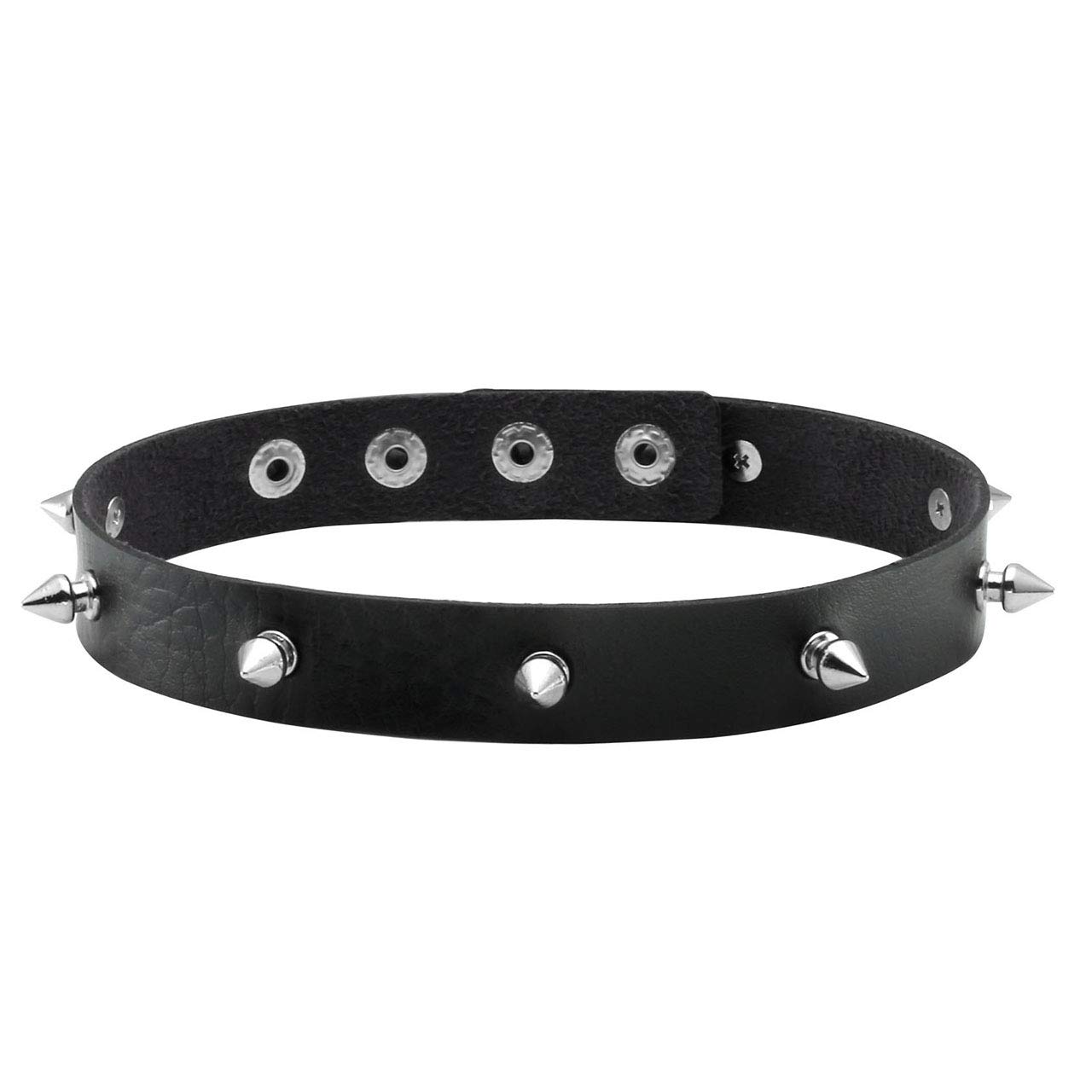 Manfnee Punk Gothic Spike Rivet Choker Collar Necklace Metal Studded Choker Adjustable Men Women
