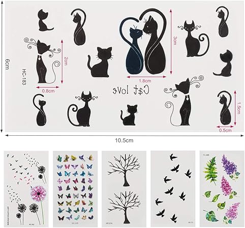 12 Feuilles 6 Style De Stickers Artisanaux Sticker Feuilles De Papillon Chat Feuille De Pissenlit Pour Lartisanat De Bricolage Decor De Telephone Portable Wandic Autocollant De Tatouage Loisirs Creatifs Scrapbooking Napravi Rs